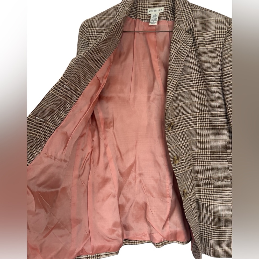Vintage Ann Taylor Brown Blazer Classic Tailored Design, Sz 10 - Picture 5 of 5